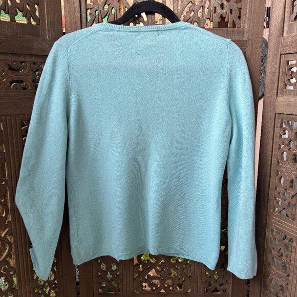 Charter Club Light Greenish Blue Long Sleeve Cashmere Sweater - Picture 3 of 3